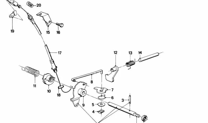 Cable de acelerador OEM 24341206826 para BMW E12, E24, E23. Original BMW