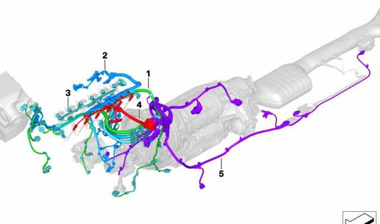 Engine wiring OEM 12518595123 for BMW G01, G02 (all compatible models). Original BMW.