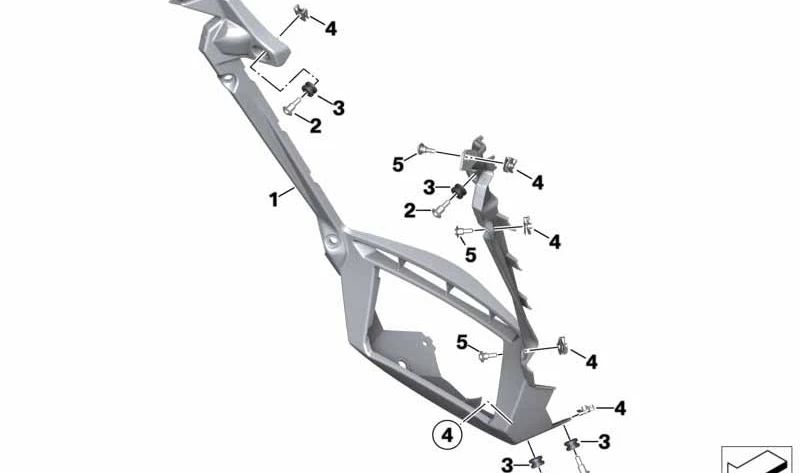 Conducción de aire alimentación radiador OEM 46637106213 para motos BMW S 1000 XR K69, M 1000 XR KM9. Original BMW Motorrad.