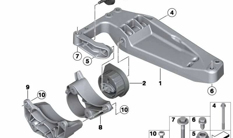 Soporte de transmisión OEM 22316786567 para BMW F25, F26. Original BMW.