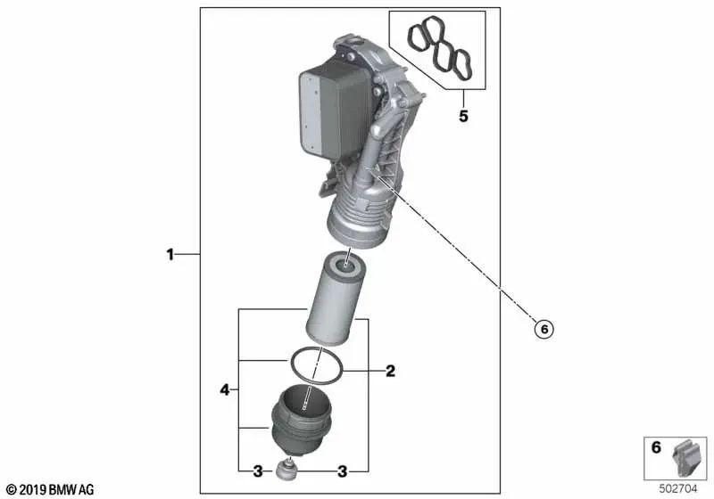 Ölfilterabdeckung für BMW F40, F52, F44, F45N, F46, F46N, F48, F48N, F49N, F39, Mini F54, F54N, F55, F55N, F56, F56N, F57, F57N, F60, F60, F60n (OEM 11428593190). Original BMW
