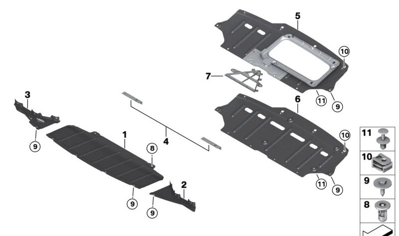 OM 51758494819 motor compartment cover for BMW I3 {i01, i01n}. Original BMW.