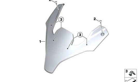 Upper OEM coating 46638403920 for bmw f 900 xr (0k21), F 900 xr A2 (0k41) motorcycles. Original BMW Motorrad.