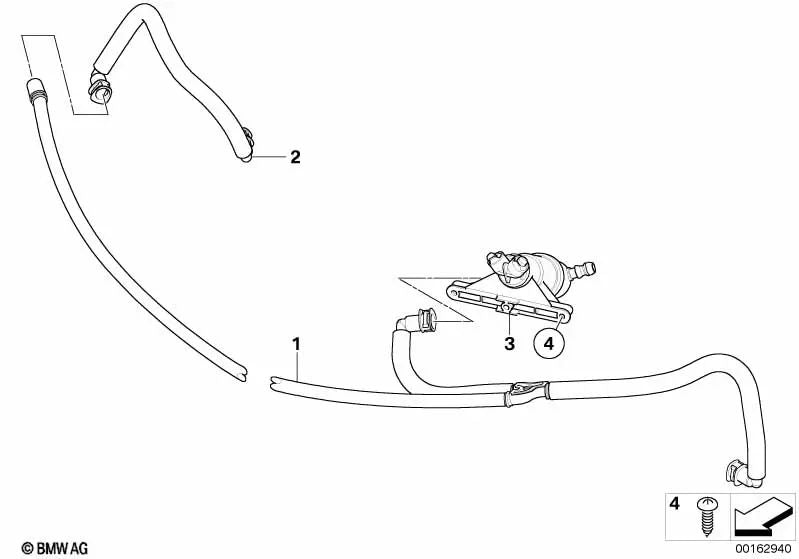 Conducto de tubo flexible izquierdo OEM 61667179444 para BMW Serie 5 E60, E61, E60 LCI, E61 LCI. Original BMW.