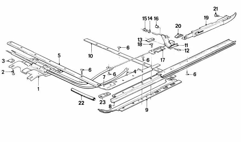 OEM 54121933749 left drive cable for BMW E30. Original BMW.