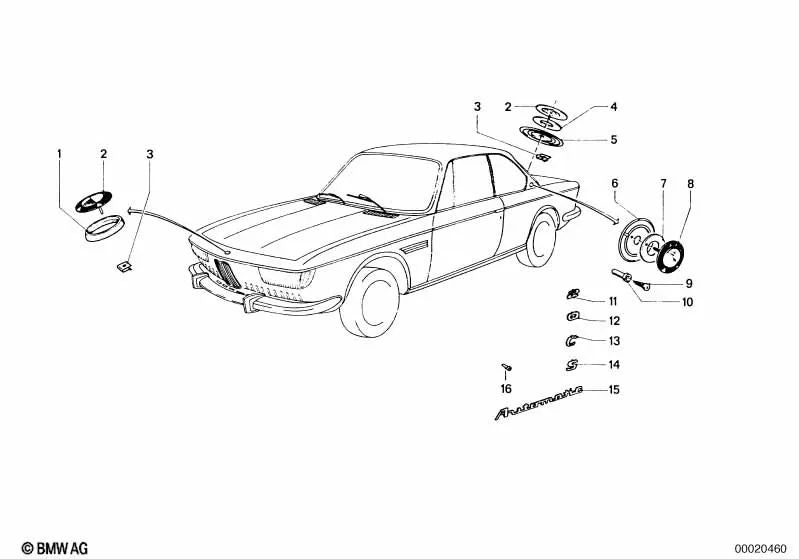 Boquilla OEM 51141803459 para BMW E9 2.5CS, 2800CS, 3.0CSL, NK 2000C... y más. Original BMW.