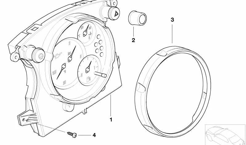 Cuadro de instrumentos Chrono Paket OEM 62109126996 para MINI R50, R52, R53 (2000–2008). Original MINI.