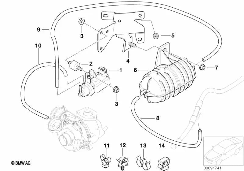Soporte de goma OEM 11652247721 para BMW E46, E39, E38, E65, X3 E83, X5 E53... y más. Original BMW.