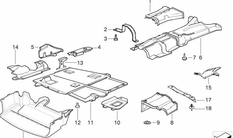 Thermischer Isolator OEM 51488146018 für BMW E36 {316G, 316i, 318ti} mit M43/M42 -Motoren. Kompatibel mit manueller und automatischer Änderung. Original BMW.