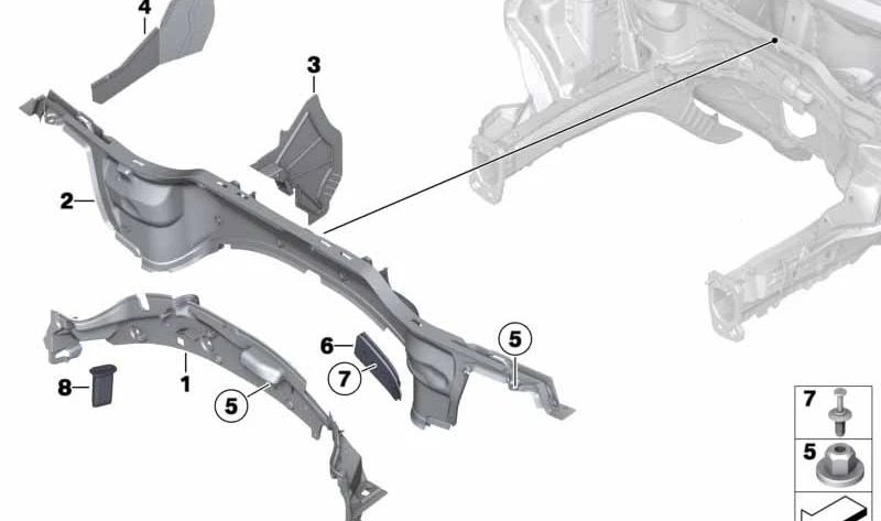 Mampara de batería OEM 51719801002 para MINI Countryman R60 y Paceman R61. Original MINI.
