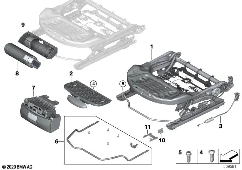 Grapa de fijación OEM 52107346118 para BMW F45, F46, X1 F48, X2 F39, Z4 G29 y MINI Countryman F60. Original BMW y MINI.