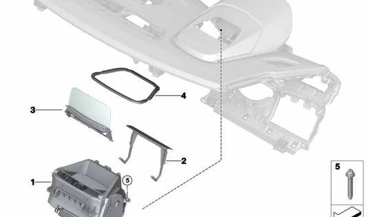 Display frontale (display head-up) OEM 62309825224 per BMW F52 e F45 {118i, 120i, 125i, 214d, 216d}. Mostra informazioni sul parabrezza senza distogliere lo sguardo dalla strada. BMW originale.