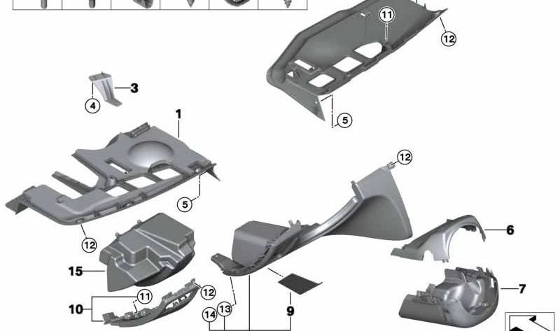 Carcasa superior de columna de dirección OEM 61316950265 para BMW E81, E82, E87, E88, E90, E91, E92, E93, E84, E89. Original BMW.