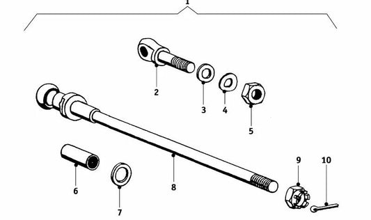 Pin (Schiene) OEM 07119945182 für BMW ISETTA 250, ISETTA 300 und BMW Motorrad R50, R60, R75, R260, R270, R500, R50 S. Original BMW.