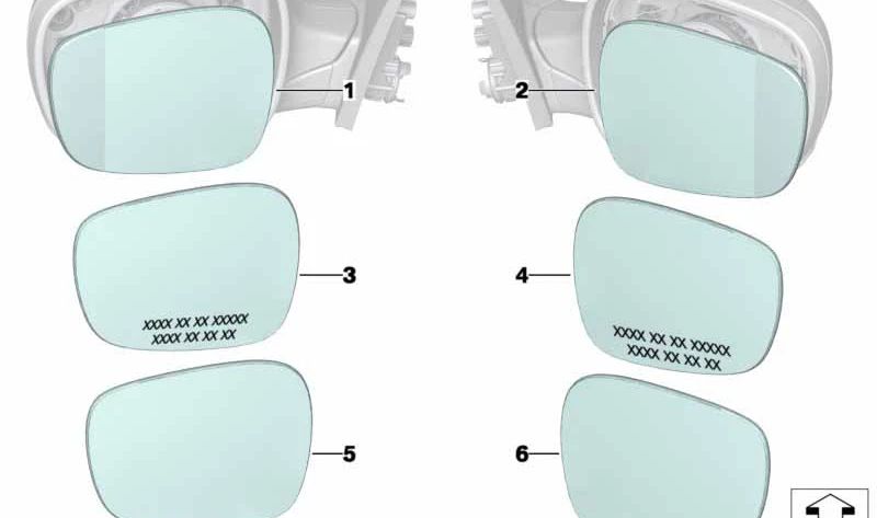 Miroir grand angle droit OEM 51162991660 pour BMW X1 E84, X3 F25. BMW d'origine.