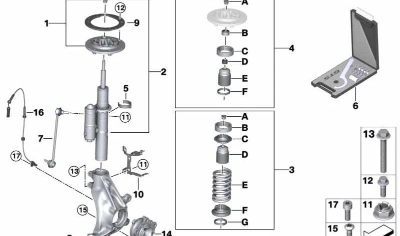 Soporte izquierdo para cable ABS/BVA OEM 34307854039 para BMW F82 M4 GTS. Original BMW.