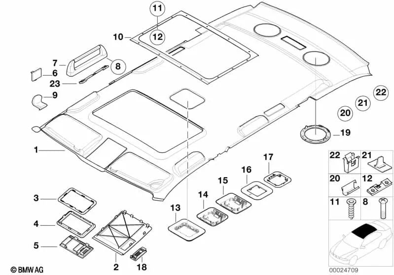Inner protection cover for BMW 5 Series E39 (OEM 51448206616). Original BMW