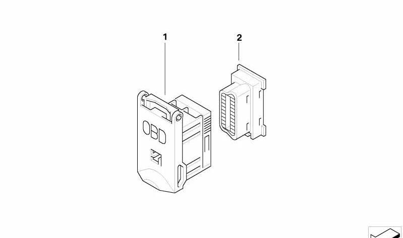 Tapa con marco para toma OBD OEM 61136901665 para BMW E46, F15, F85, F16, F86 y MINI R50, R53, R52. Original BMW y MINI.