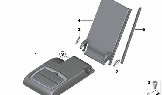 Fabric Center Armrest OEM 52207255848 for BMW F25 (X3), F26 (X4). Original BMW.