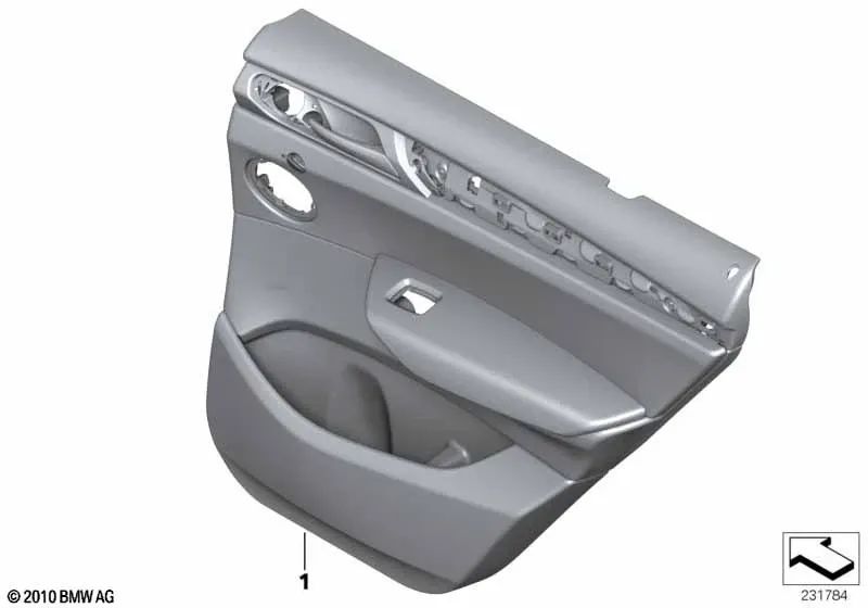 Rechte hintere Ledertürfutter für BMW F25 (OEM 51427394404). Original BMW.