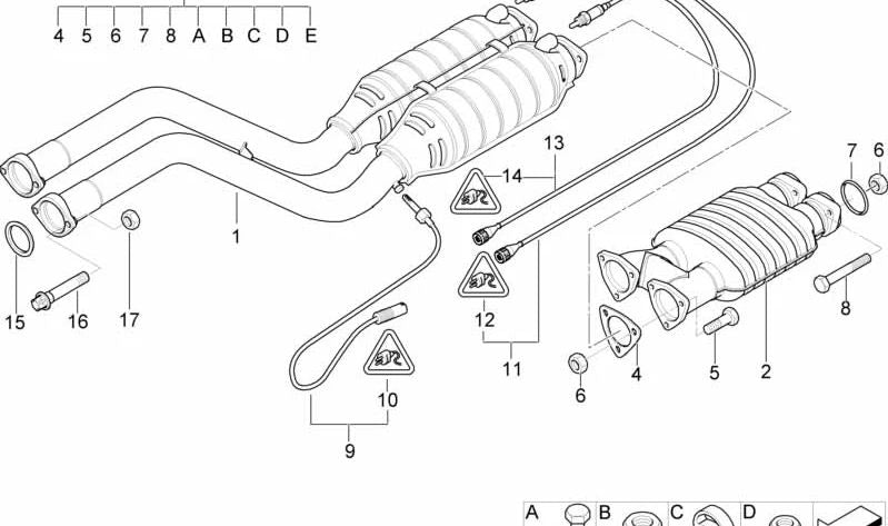 Sonda lambda OEM 11781743996 para BMW E36, Z3. Pieza original BMW.