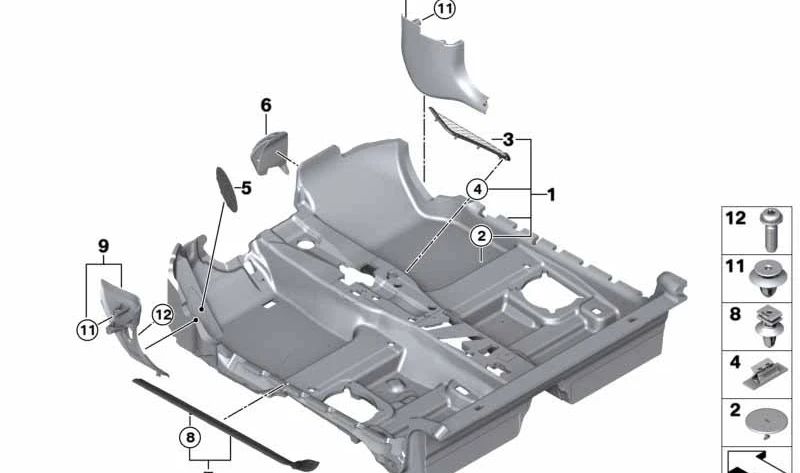 Revestimiento de suelo delantero OEM 51477315547 para MINI Cabrio F57, F57 LCI. Original MINI.