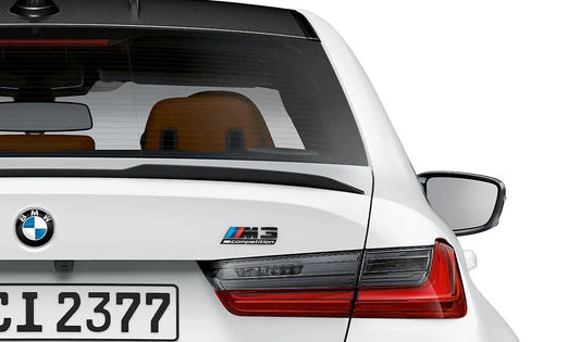 Emblema trasero negro brillo M3 Competition OEM 51148084161 para BMW G80 M3, G81 M3 Touring. Original BMW.