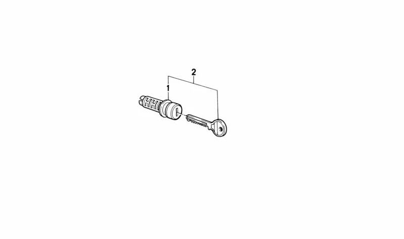 Cilindro de cierre con llave OEM 51252303682 para BMW Motorrad F650, K75, K100... y más. Original BMW Motorrad.