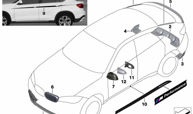 Rechte schwarze Befestigungsunterstützung OEM 51168060322 für BMW F15, F85, F16, F86. Original BMW.