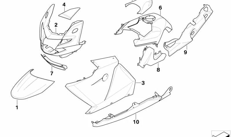 Espoiler motor izquierdo OEM 46637687925 para motos BMW K1200GT, K1300GT. Original BMW Motorrad.