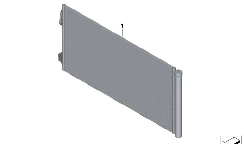 Condensador de ar condicionado OEM 64535A51368 para BMW X1 U12. BMW original sobressalente.