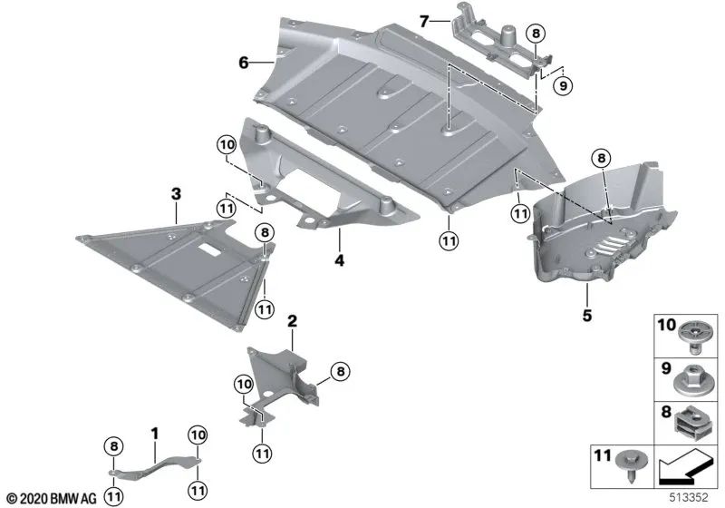 Niedrigere Unterstützung für BMW E46, F30, F80 (OEM 51759477057). Original BMW.