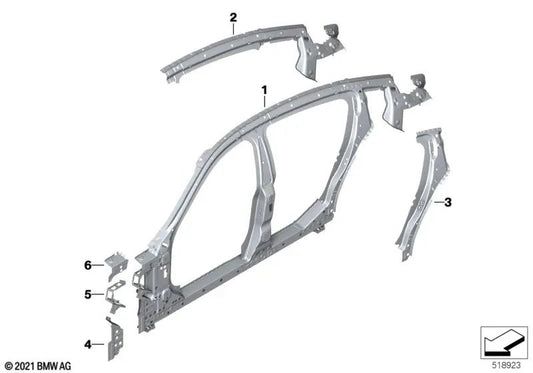 Renforcement de choc gauche pour la série BMW 5 F90, G30, G31, G38 Série 8 F92, G15 (OEM 41007469619). BMW d'origine