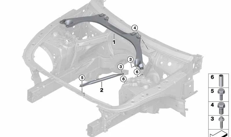 Barra de refuerzo torreta OEM 51617390311 para BMW G32. Original BMW.