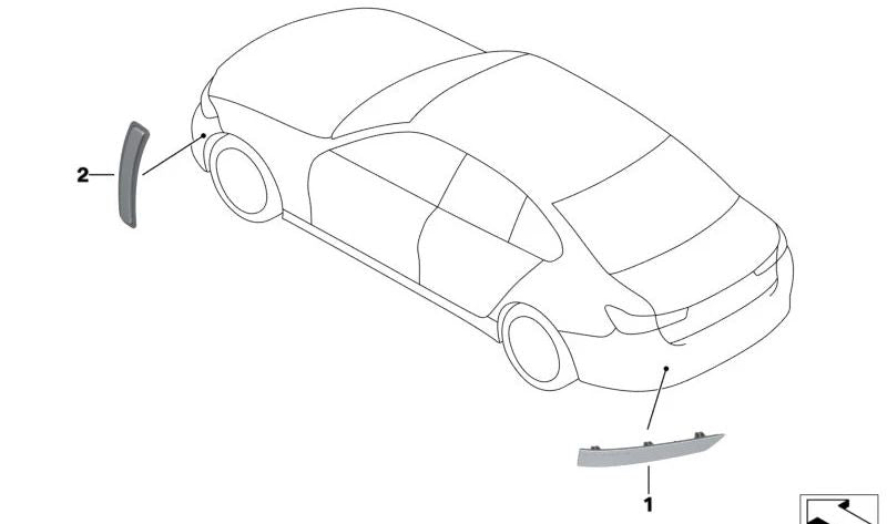 Catadióptrico trasero derecho OEM 63147420448 para BMW G20, G21, G28. Pieza original BMW.