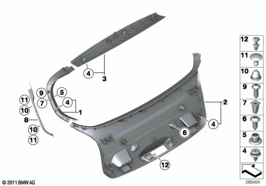 Oberteilclip OEM 07147305254 für BMW 1' F20, F21, F20 LCI, F21 LCI. Original BMW.