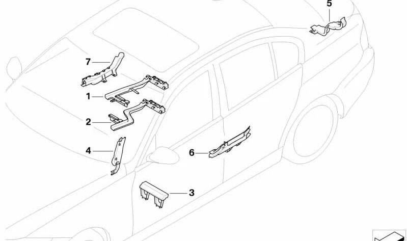 RECHTER HINTERRAD -Kabelrinne OEM 61136974016 für BMW E93, E93N. Original BMW.