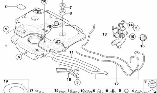 Tapa roscada depósito AdBlue OEM 16197204742 para BMW E90, E91, E92, E93, F10, F11, F07, F01, F02, F25, F30, F31, F34, F32, F36, G30, G31, G11, G12. Original BMW.
