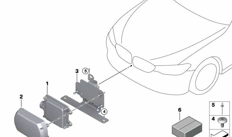 Soporte sensor OEM 66319882750 para BMW F90, G30, G31, G32, G11, G12, G15, G16, G01, G02, G05, G06, G07, G29, iX (I20), i4 (G26), i7 (G70), X3 (G45). Original BMW.