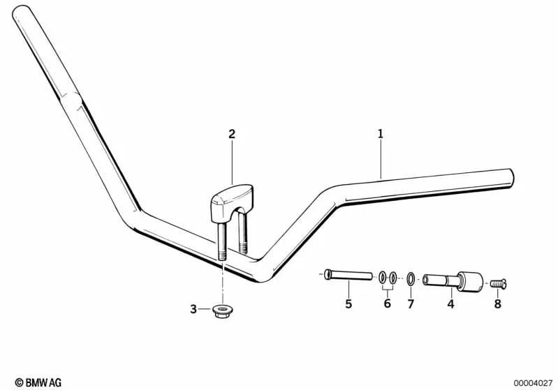 Manillar elevado con puños calefactables en cromo para BMW (OEM 32712313247). Original BMW.