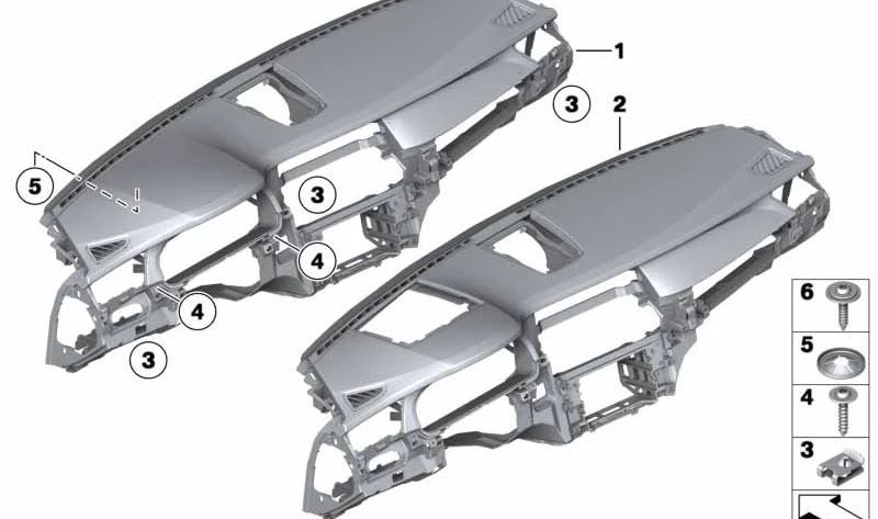 Cubierta del salpicadero OEM 51459160071 para BMW F01, F02, F04. Original BMW.