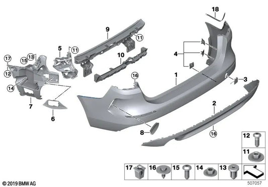 Tramoggia di assorbimento destra OEM 51129481590 per BMW Serie 2 F44 Gran Coupé (216d, 218d, 220d, 218i)... e altro ancora. BMW originale.