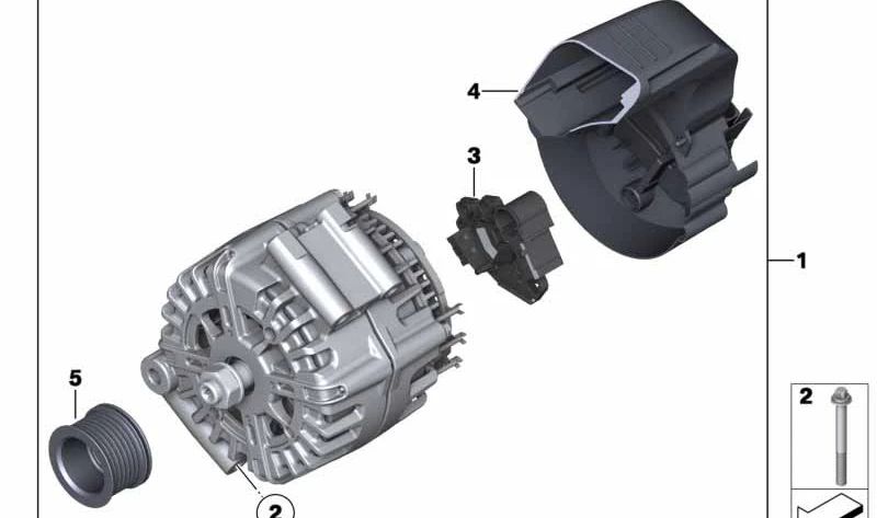 Tapa de alternador OEM 12317595171 para BMW F01 y F02 (760i, 760Li) con motor N74. Compatible con modelos fabricados entre 2009 y 2012. Recambio original BMW.