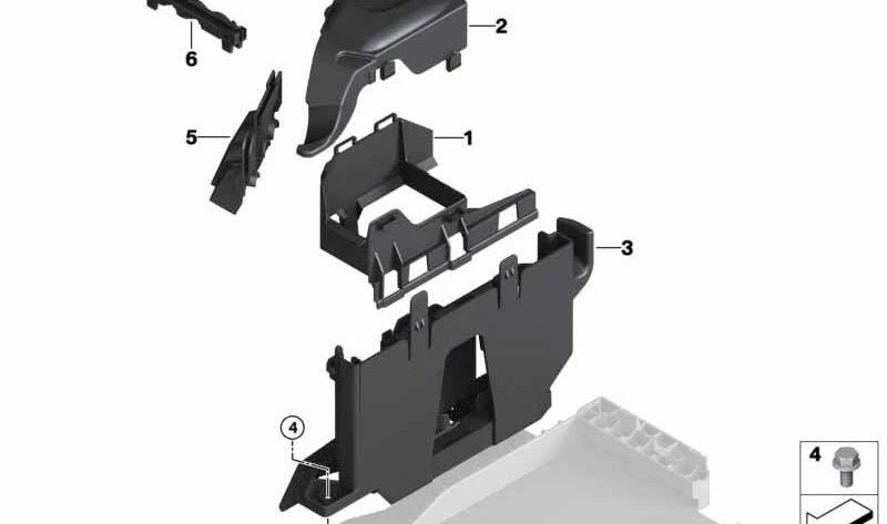 OEM cable channel cover 12908600082 for BMW F45, F48, F39. Original BMW.