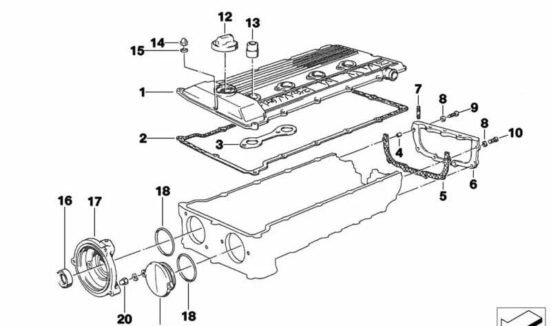 Junta de culata sin amianto OEM 11121312171 para BMW E30 320i, 320is, M3 (S14) y M3 Gr.A/DTM. Compatible con modelos de competición y calle. Original BMW.