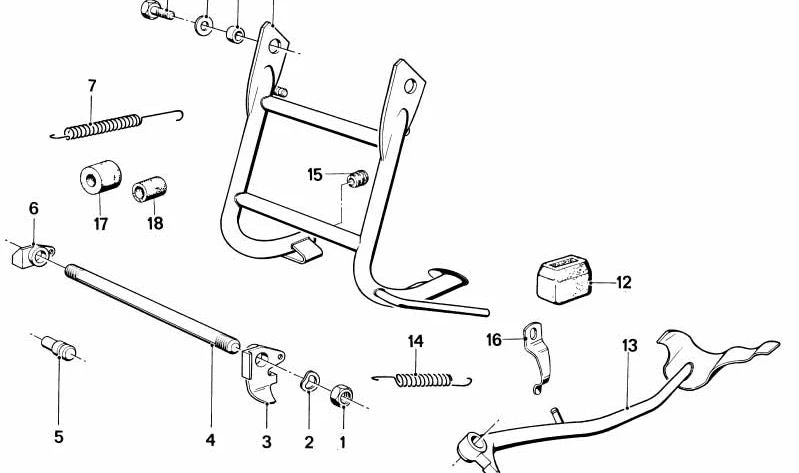 Soporte de bisagra del asiento OEM 46521241597 para BMW R50, R60, R75. Original BMW Motorrad.