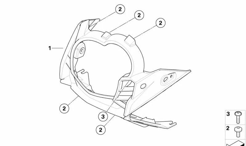 Parte superior de revestimiento OEM 46637727111 para motos BMW G 650 GS, G 650 GS Sertão. Original BMW Motorrad.