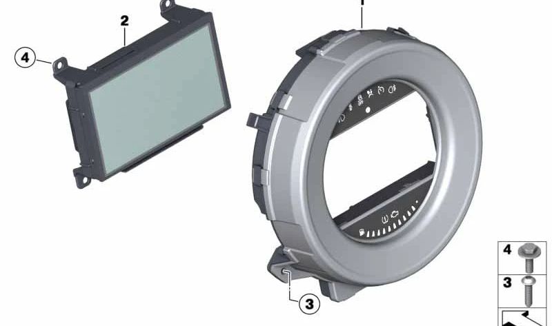 Painel de instrumentos, navegação OEM 62109306250 para MINI R56, R56 LCI, Clubman R55, Cabrio R57, Coupé R58, Roadster R59, Countryman R60, Paceman R61... e muito mais. MINI originais.
