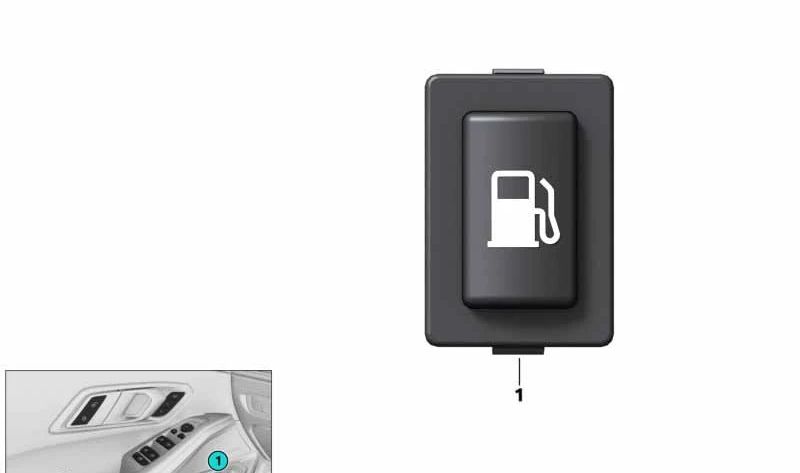 Interruptor apertura tapa combustible OEM 61319323414 para BMW F45, G20, G21, G11, G12, F48, F39, G01, G05, G09, I01, I12, I15. Compatible con modelos híbridos y eléctricos. Original BMW.