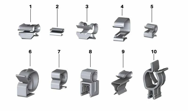 Abrazadera de sujeción OEM 11787547315 para BMW E36, E46, E39, E60, E61, F10, F11, E63, E64, E38, E31, F25, F26, Z3, E85 y MINI R55, R56, R57, R58, R59, R60, R61. Original BMW/MINI.